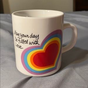 Vintage Avon love mug rainbow heart PRIDE